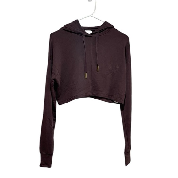 GYMSHARK X Whitney Simmons Collab Recovery Cropped Hoodie Burgundy Small - Picture 1 of 6